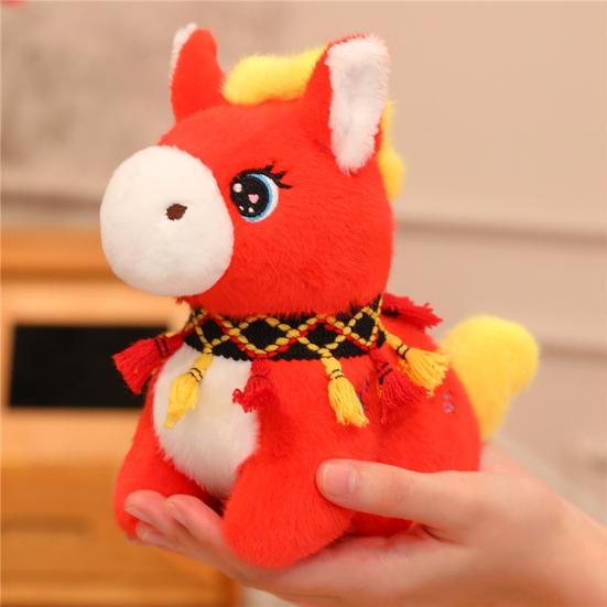 Horse Plush Doll 2026 Year of The Horse Mascot Lucky Chinese Zodiac Pony Stuffed Toy Spring Festival Gift