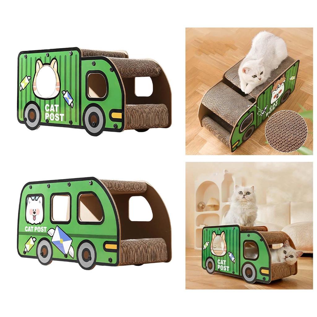 Cat House Scratching Board, Truck Cat Scratch Board Playing Sleeping Scratch Pad, Pet Toy for Kitten Small Medium Cat Kitty,