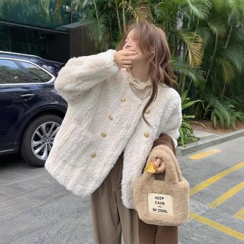 Autumn and winter new thickened plush top women's winter short imitation fur coat young