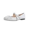 2025 New French Elegant Round Head Flat Mary Jane Shoes Summer Sweet Bow Word with Shallow Mouth Single Shoes