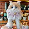 Crafted Beautifully Plush Cat Doll Soft Long Fur Kitty Toy For Kids And Collectors