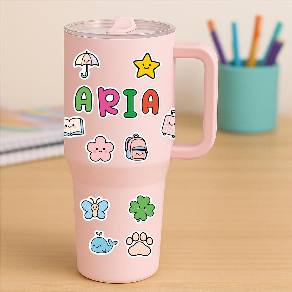 Water Cup Letter Sticker Cartoon Cute Touch Film Anti-slip Water Cup Lunch Box Mobile Phone DIY Gift Letter Sticker