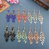 Boho Ethnic Seed Beads Long Earrings For Women Colorful Crystal Tassel Dangle Drop Earring Girls Fashion Party Jewelry