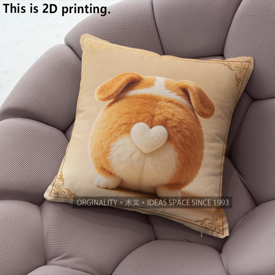 Cute Corgi Butt Print Square Throw Pillow Cases Pattern Cushion Cover Suitable For Sofa Bedroom Car Pillow Cover