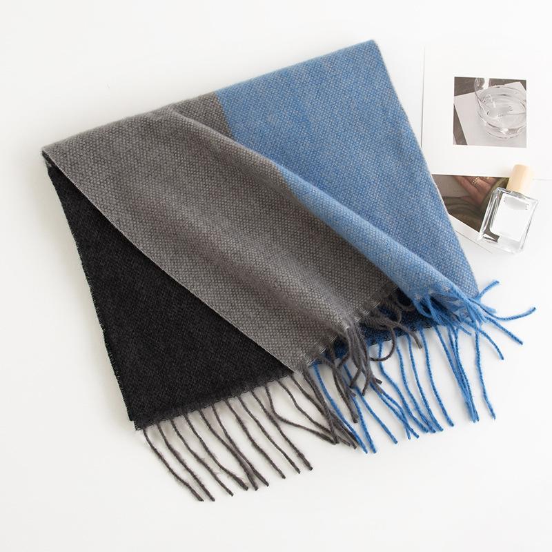 Imitation Cashmere Plaid Scarf for Women Atmosphere Fashionable and Versatile Cold Proof and Warm Scarf Shawl