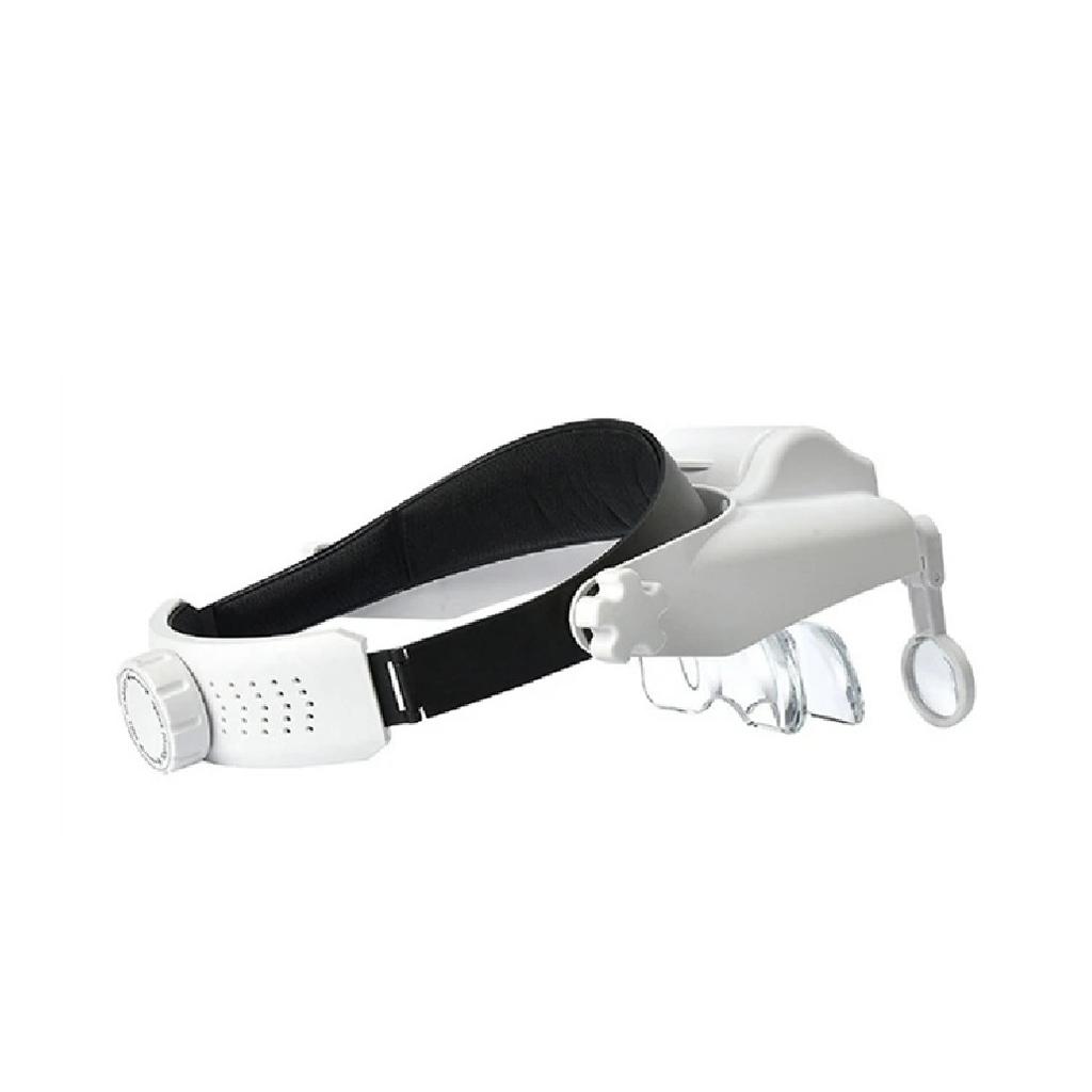 Headband Illuminated Magnifier Rechargeable Repair Solder Magnifying Glasses Interchangeable Lens Third Hand Loupe for Soldering