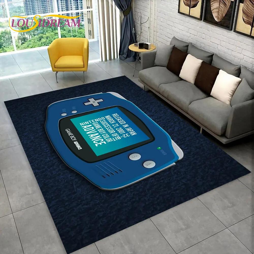 Teppich mit Retro-Spielkonsole Game Boy GBA, Teppich für Zuhause, Wohnzimmer, Kinderzimmer, Sofa, Fußmatte, Dekor, rutschfeste Bodenmatte