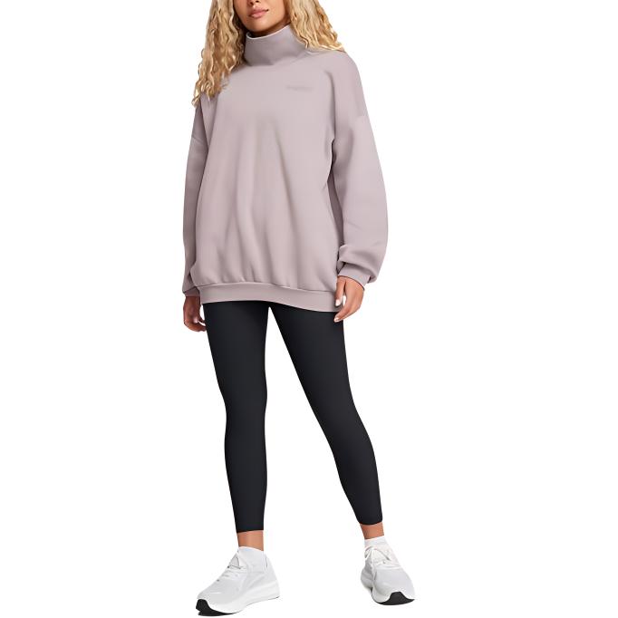 Under Armour Icon Fleece Oversized Mock Crew Sweatshirt Women sweatshirt Tetra-Gray 1386500-015
