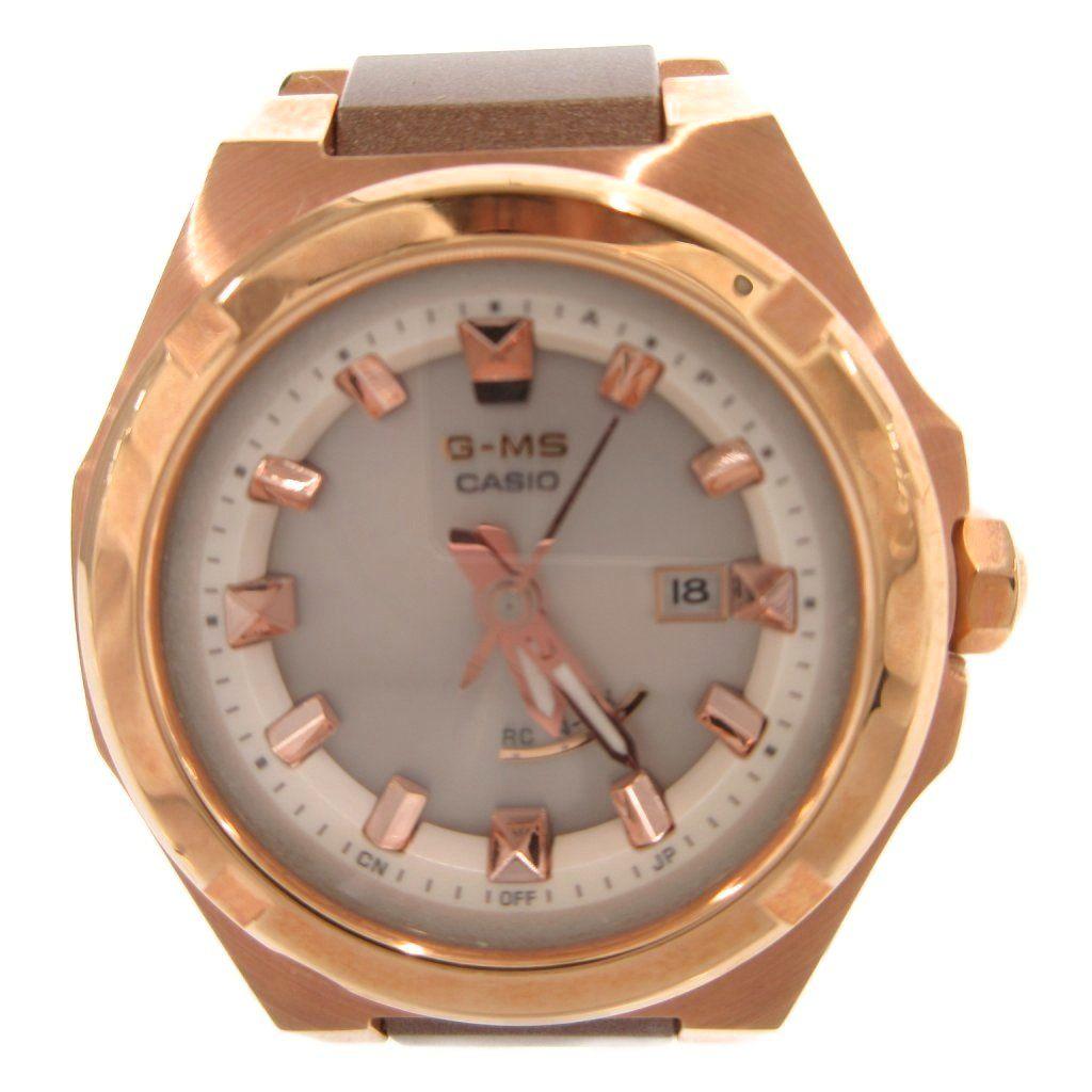 Baby-G G-MS Watch Date Analog 3-Hand Radio Solar Dial White Pink Beige MSG-W300CG-5AJF /FF