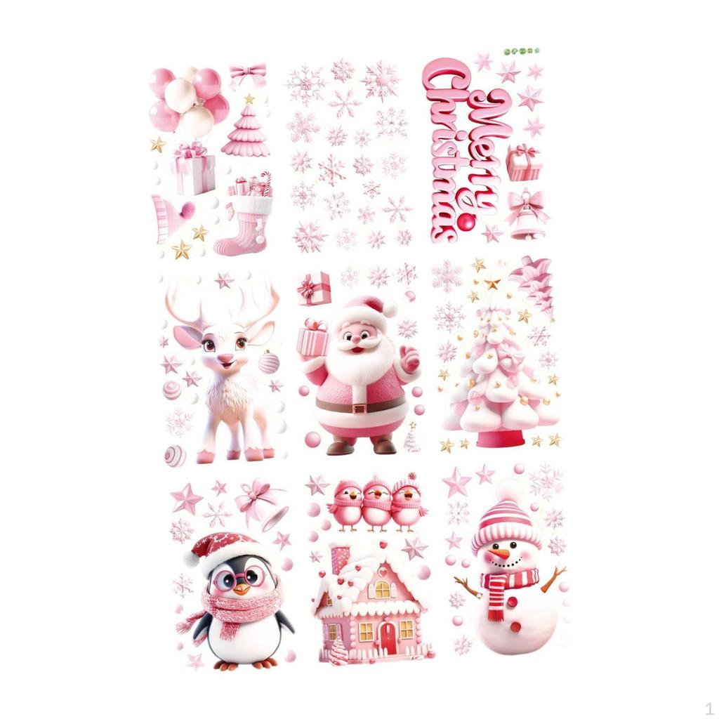 Weihnachtsfensteraufkleber, Glasaufkleber Abziehbilder Partyzubehör Dekorative statische Haftfolien Sichtschutzfolie