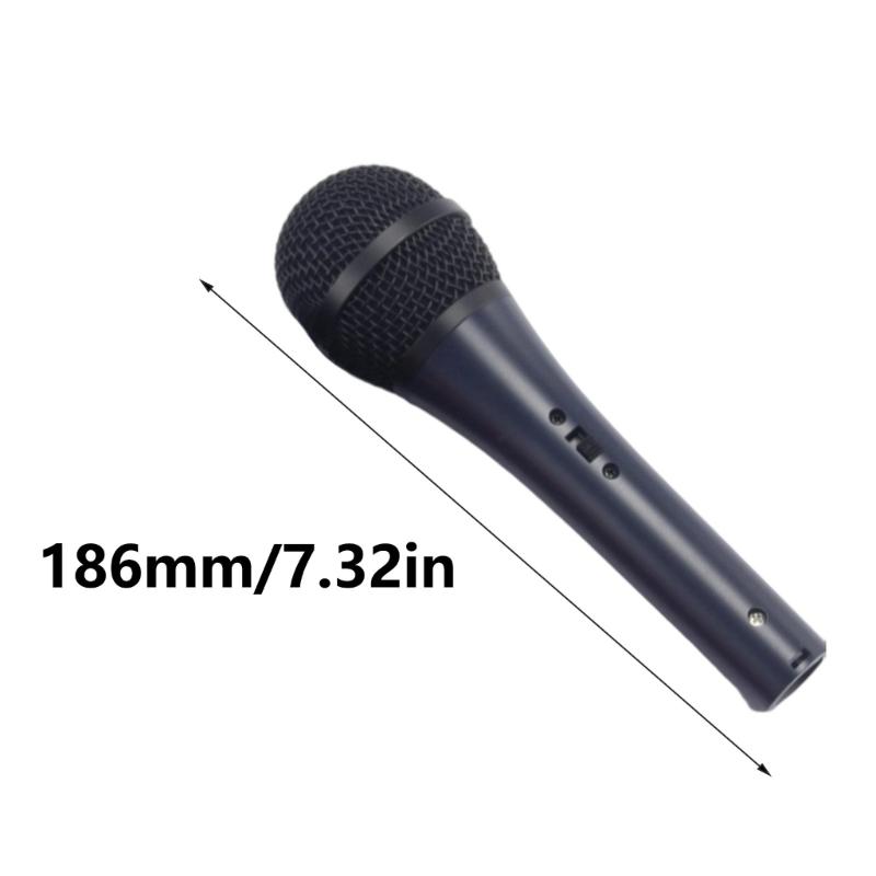Dynamic Supercardioid XLR Corded Vocal Microphone Stage Karaoke Handheld Mic for Professional Metal Housing Body