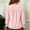 Top da Donna in Chiffon Ricamato a Maniche Lunghe con Scollo a V Blusa Elegante per l'Uso Quotidiano