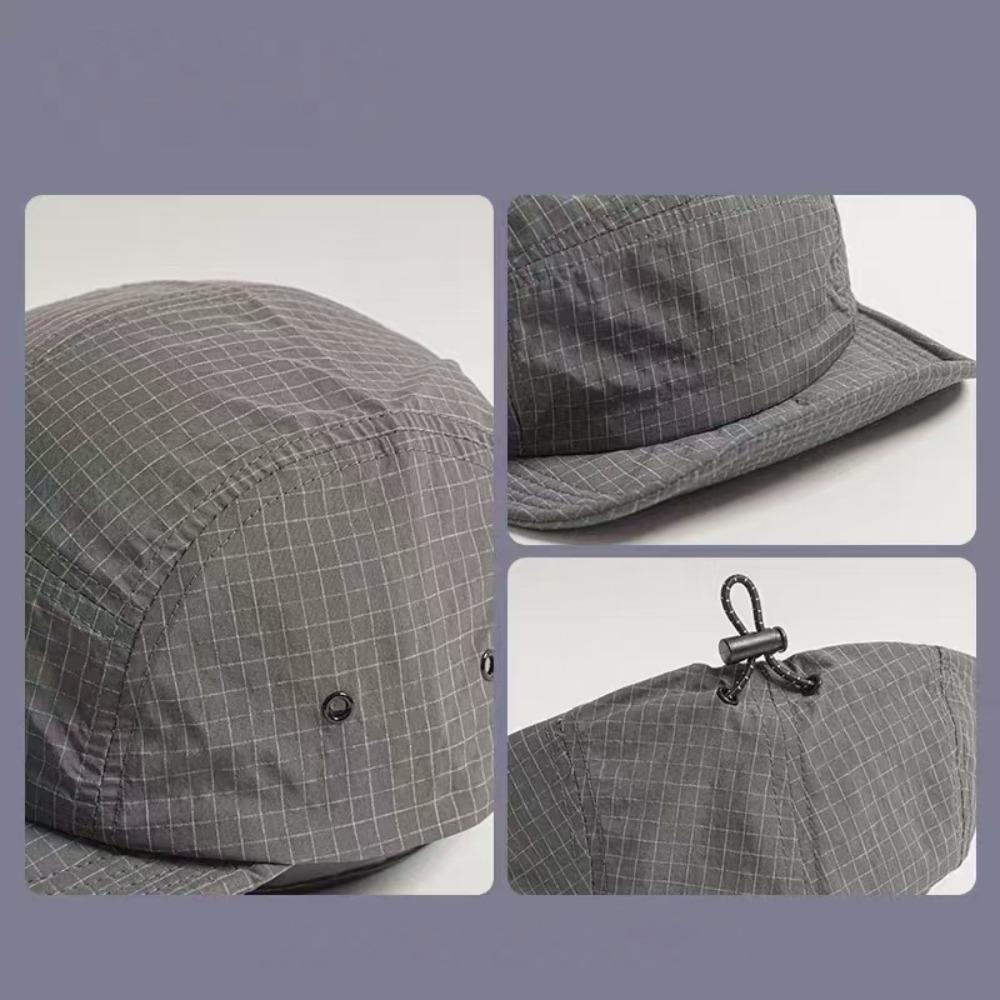 Short Brim Minimalist Cap Quick-Dry Mesh Fabric Vintage Style Unisex Fashion Outdoor Hat for Camping Hiking Activities