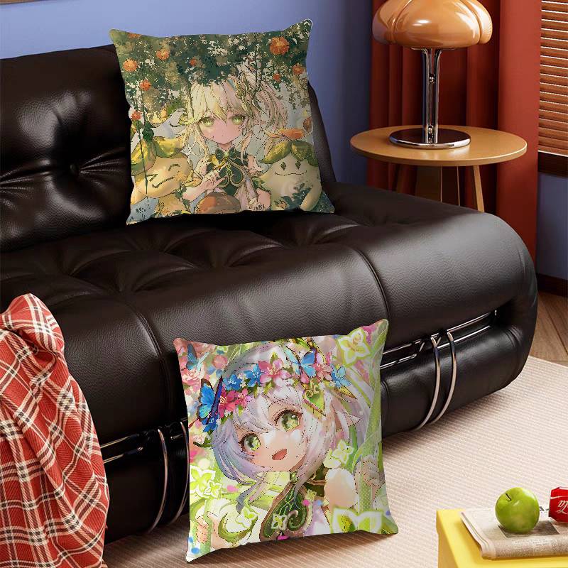 Süßes N-Nahida G-Genshin Kissen Geschenk Heim Büro Dekoration Schlafzimmer Sofa Auto Kissenbezug Hülle 45x45