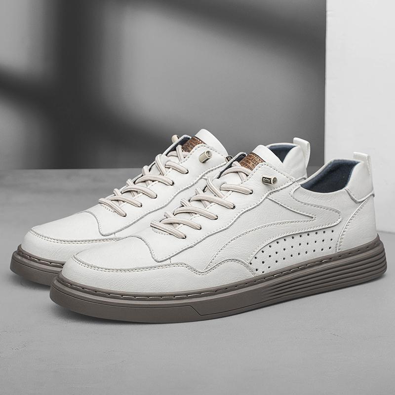 Herren Freizeitschuhe echtes Leder Herren Business Herren Sneaker Weichsohle Gummi Atmungsaktiv Trendige Skateschuhe Herren Sneaker