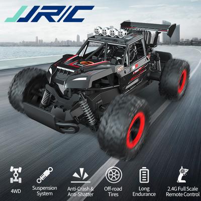 Nouveau camion de course plat JJRC 2,4 GHz 4 roues motrices avec lumière 1:14 Télécommande Dirt Bike Voiture tout-terrain à grande vitesse Jouet RC pour enfants Cadeau pour garçon