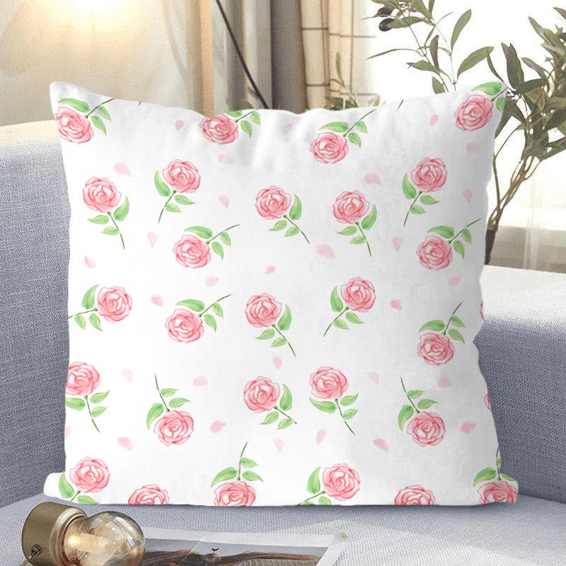 Ins Style Small Fresh Flower Pattern Decorative Pillowcase Living Room Bedroom Square Cushion Pillowcase