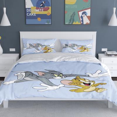 Duvet Cover Cats Set for Childern Home Boys Girls Cartoon Co-branded Jerry Mouse Modern 2 Piece Bedding Sets