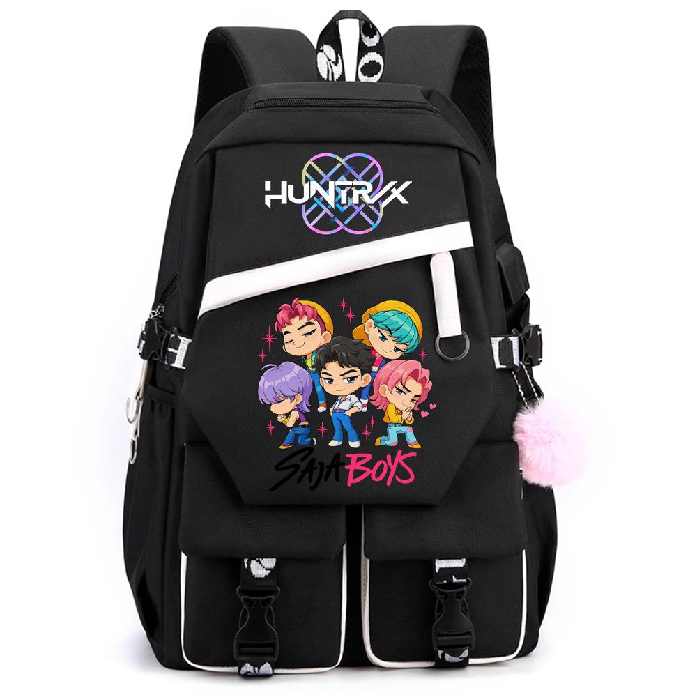 Kreskówkowy Kpop Łowcy Demonów Nadrukowany Plecak o Dużej Pojemności dla Nastolatka Ucznia Dziewczyny Chłopca Tornister Torba na Książki Prezent dla Dziecka Kobiety Wodoodporna Torba Podróżna Mochila