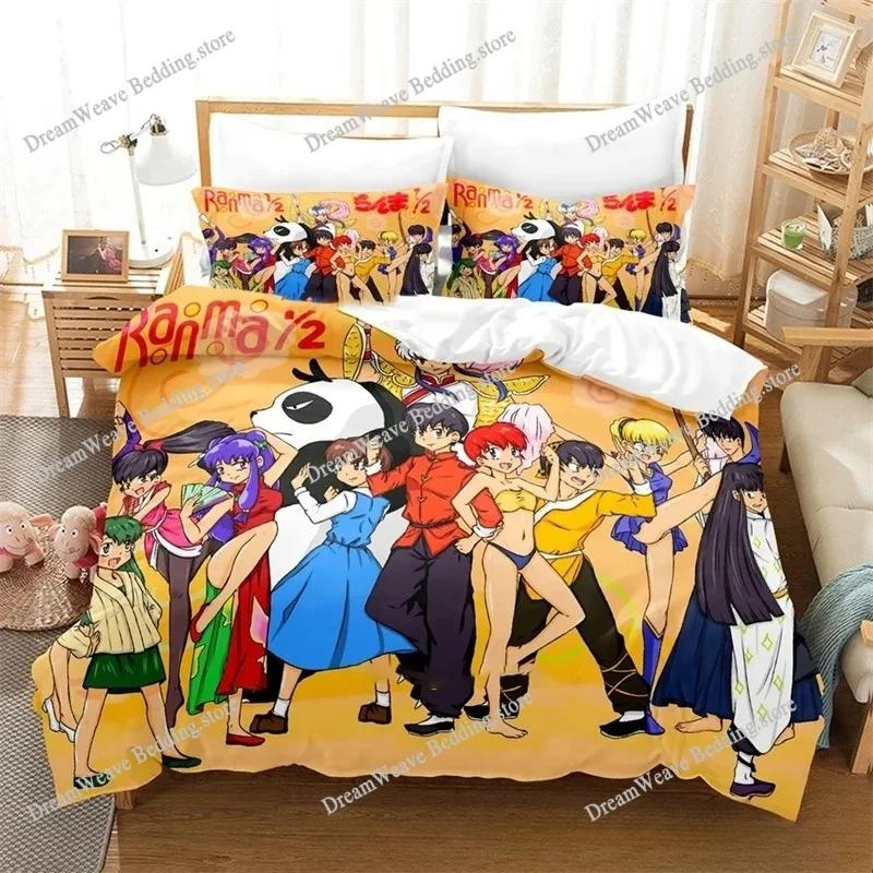Fashion 3D Print Anime Bed Sheet Ranma 1/2 Bedding Set Single Twin Full Queen King Size Bed Set Adult Kid Bedroom Duvetcover9639