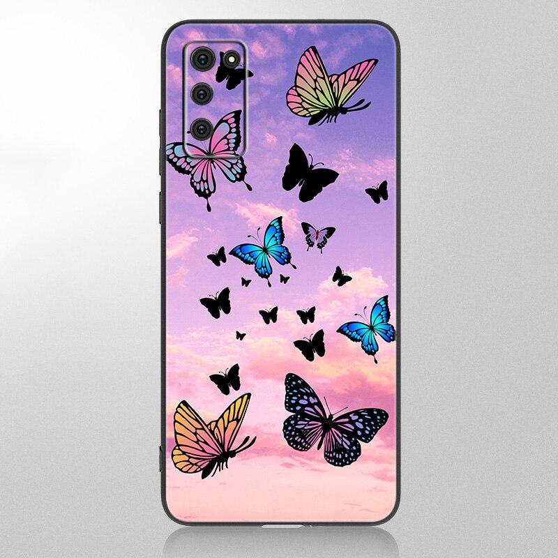 Beautiful Butterfly Phone Case For Samsung Galaxy A12 A02S A22 A32 A52 A72 A71 A51 A41 A31 A21 A11 A50 A70 A10S A20S Black Cover