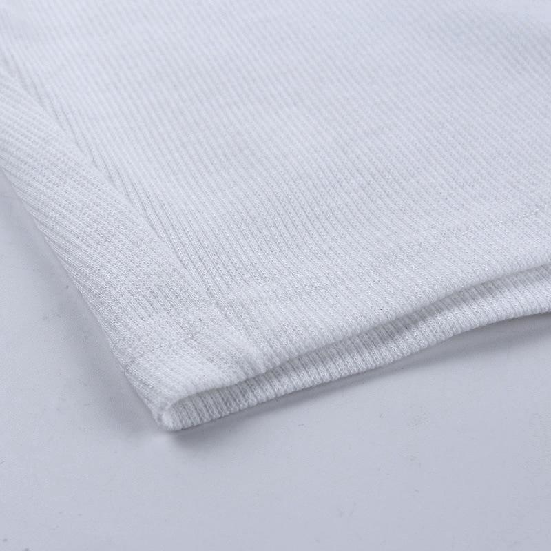 Buttons Summer Crop Top T-shirt Women Corset Skinny Knitted Tee Shirt Femme Casual Basic Sexy Tshirt Woman
