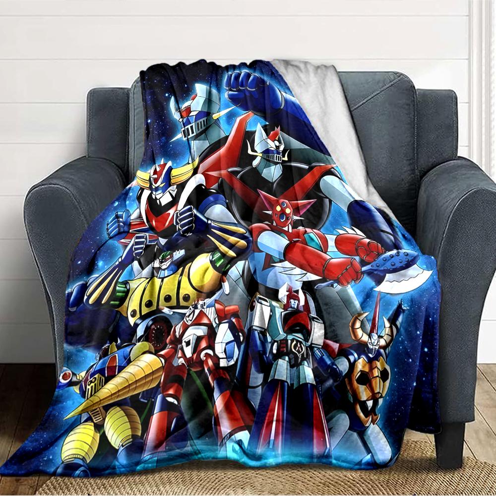 1pc UFO Robot Grendizer10 Blanket, Gift, for Men and Women, Soft Blanket, Good for Sofa Bed Couch Travel, Lightweight Flannel Blanket