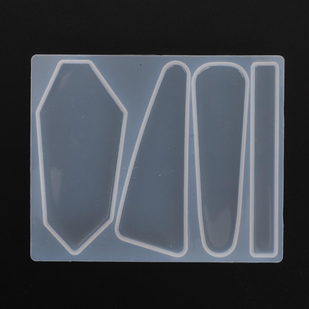 2Pcs Barrette Mold Silicone DIY Hair Stick Making Geometric Epoxy Bobby Pin Tools(Model B )
