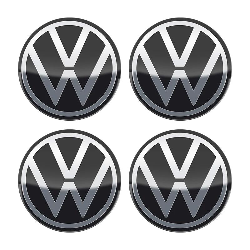 2026 Hot For Volkswagen VW 60mm 4pcs Car Wheel Center Hub Sticker for VOLKSWAGEN Golf 5 6 7 Polo Passat Tiguan Bettle Bora Toura