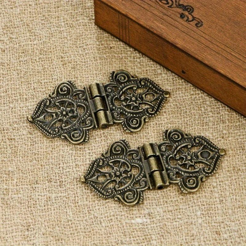 10Pcs Antique Bronze Vintage Style 10pcs Metal Decorative Hinges - for Wooden Boxes, Cabinets, Gift Boxes, Tool Boxes