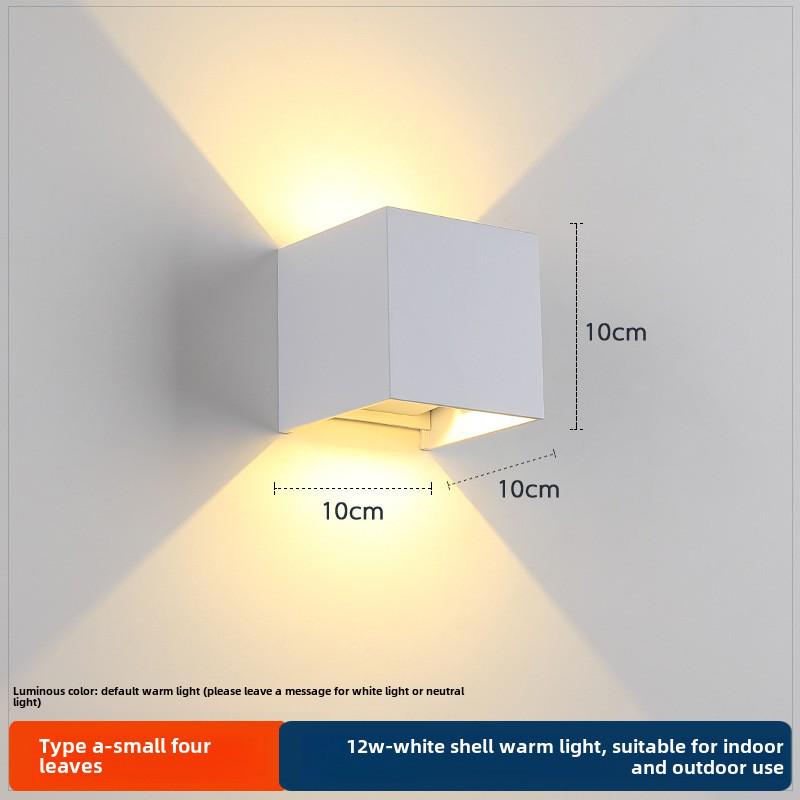 LED Outdoor Four-Leaf Clover Wall Light - Up and Down Beam Decoration for Garden and Exterior Walls.