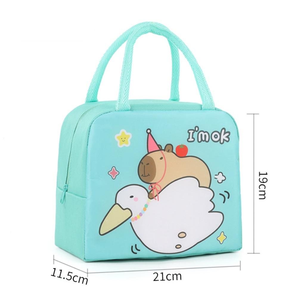 Oxford Cloth Capybara Lunch Bag 8 Colors Aluminum Film Lining Thickened Thermal Insulation Bag Cartoon Pattern Capybara Ice Pack