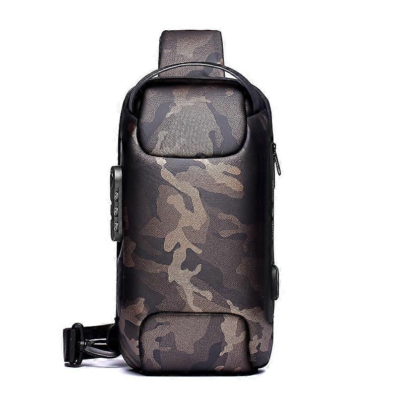 WEIXIER 9530 Men Oxford Cloth Chest Bag Anti-theft Crossbody Bag Sports Backpack Camouflage
