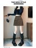 Women's High-Waisted Suede Plush Mini Skirt - Irregular A-Line Design for Autumn/Winter 2025