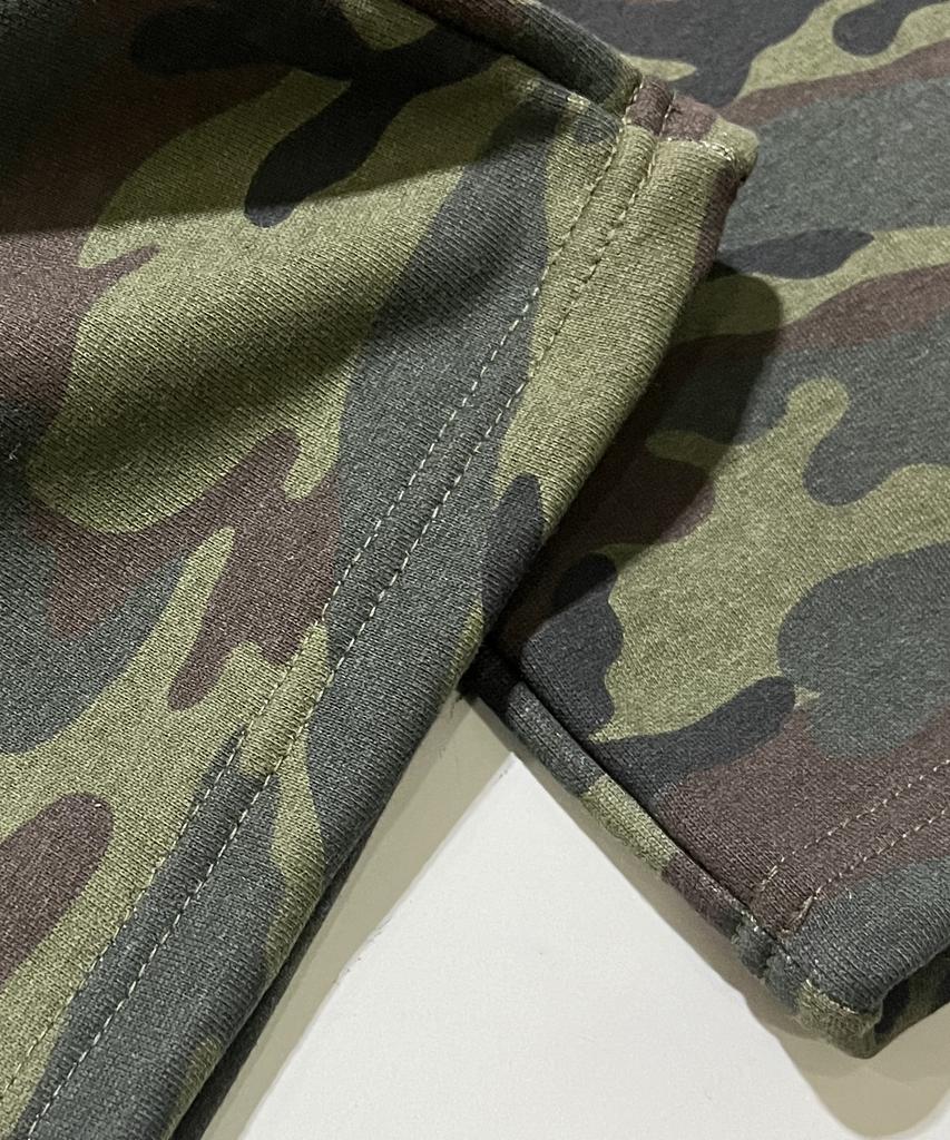 SK8ER ROCK Night Camouflage Sweat Wide Pants ((Khaki))