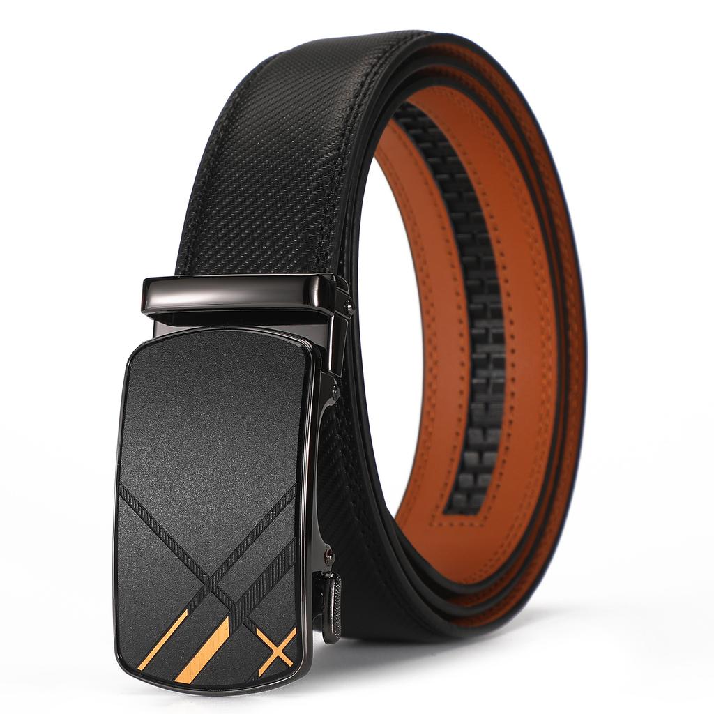 Men'S Senior Sense Viral Trends Men'S Automatic Buckle Carbon Fiber Pattern Belt Men'S Casual Belt