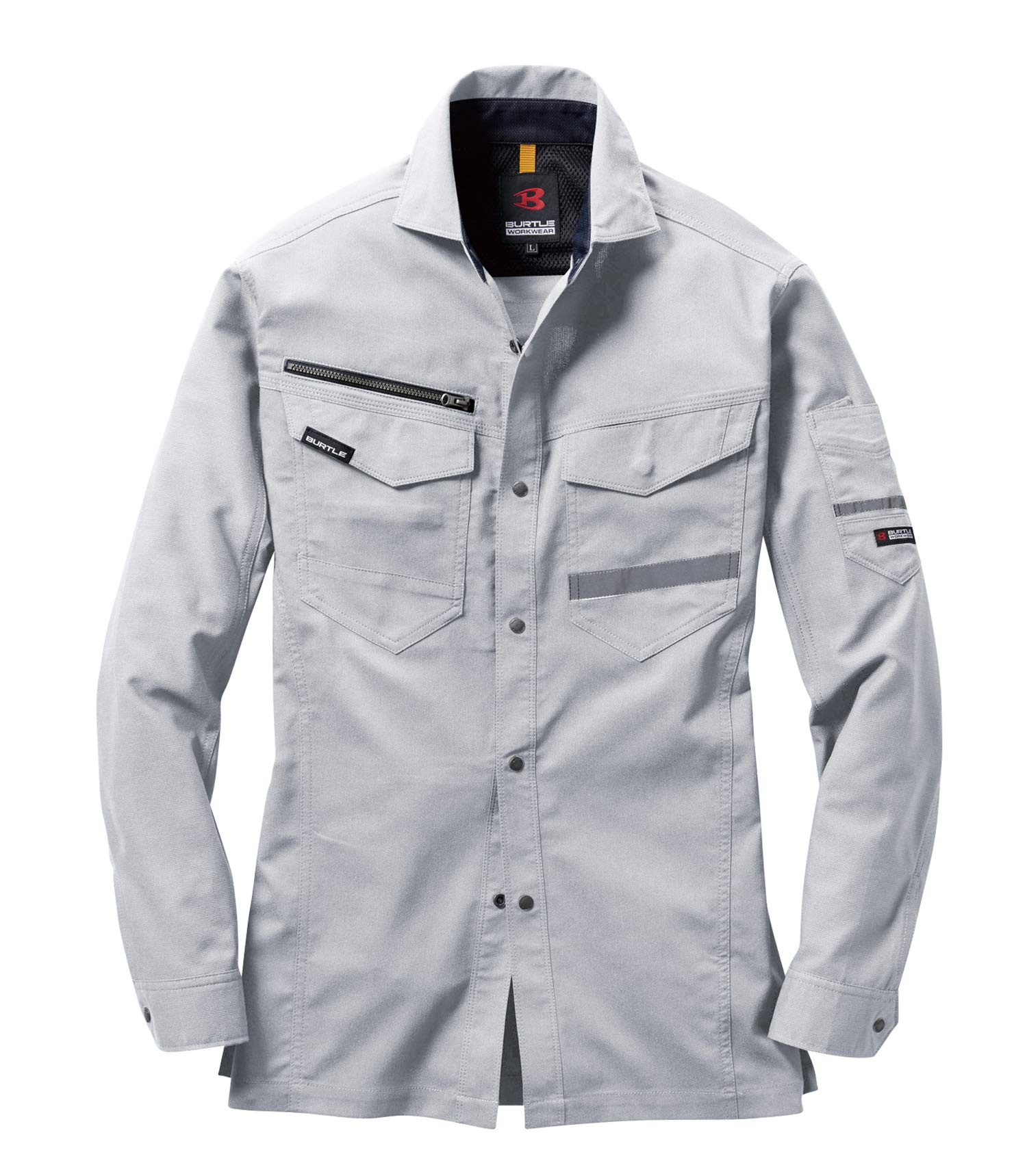 Рубашка с длинным рукавом BURTLE (унисекс) 9095 5 Серебристый L [Антистатический, Влагоотводящий, Быстросохнущий, Эластичный]