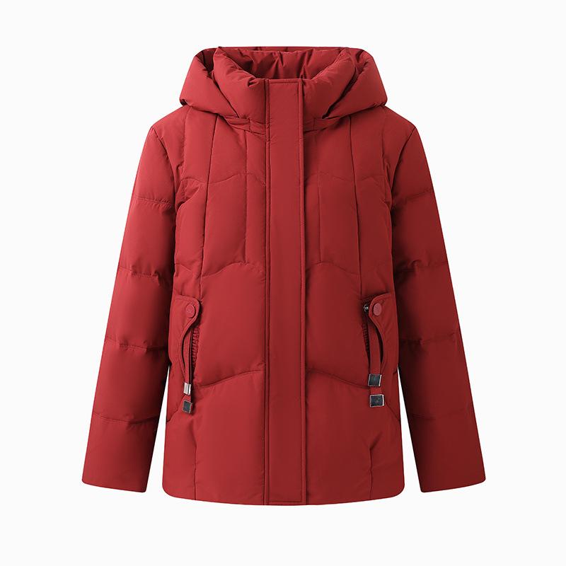 High-end mother down jacket medium and long foreign style new winter thickened warm white duck down jacket for the elderly