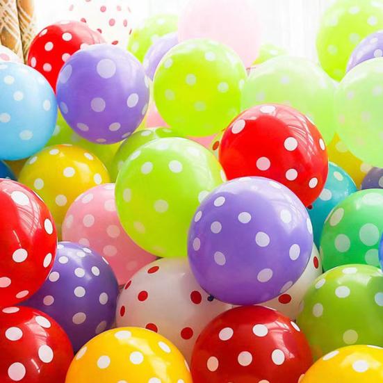 100 Pcs Colorful Polka Dot Balloons 12-inch Large Assorted Latex Balloons for Birthday Party Supplies Wedding Festival Decoration