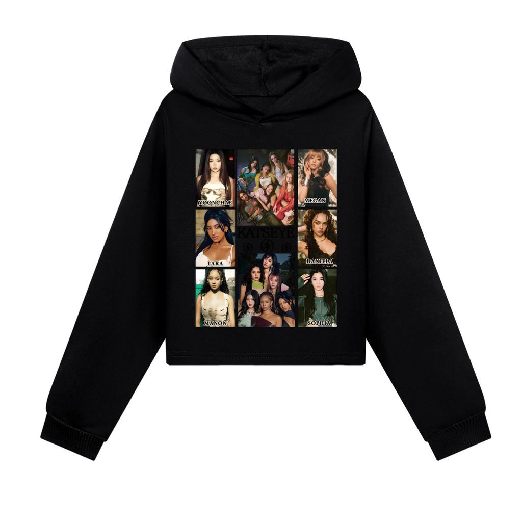 5352 Kids Girls KATSEYE Printed Casual Cotton Long Sleeves Hoodies