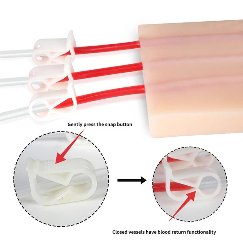 Injection Training Pad Model Silicone Human Skin Suture Training Injection Simulator Practice Pad Veins Imbedded Model