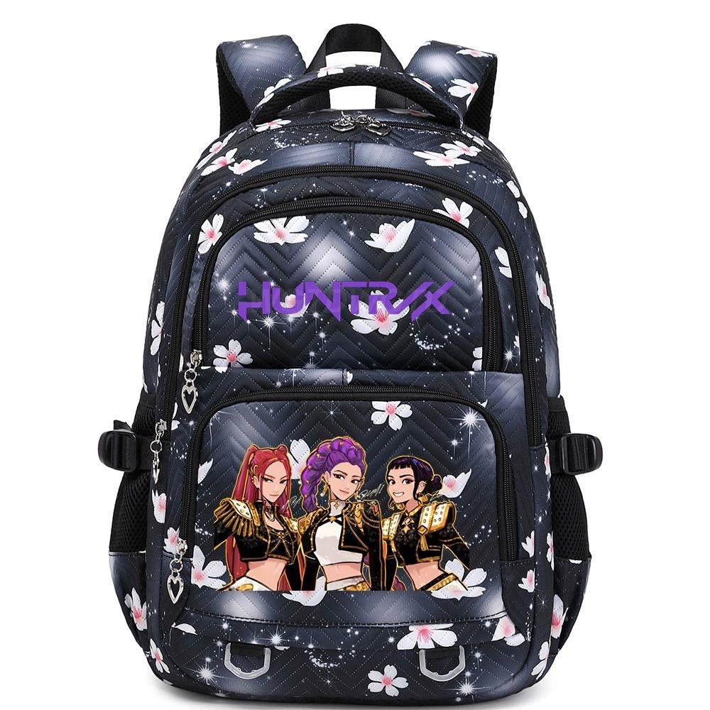 Kids Girls Kpop Hunters Rumi Zoey Printed Backpack Student School Waterproof Big Bag