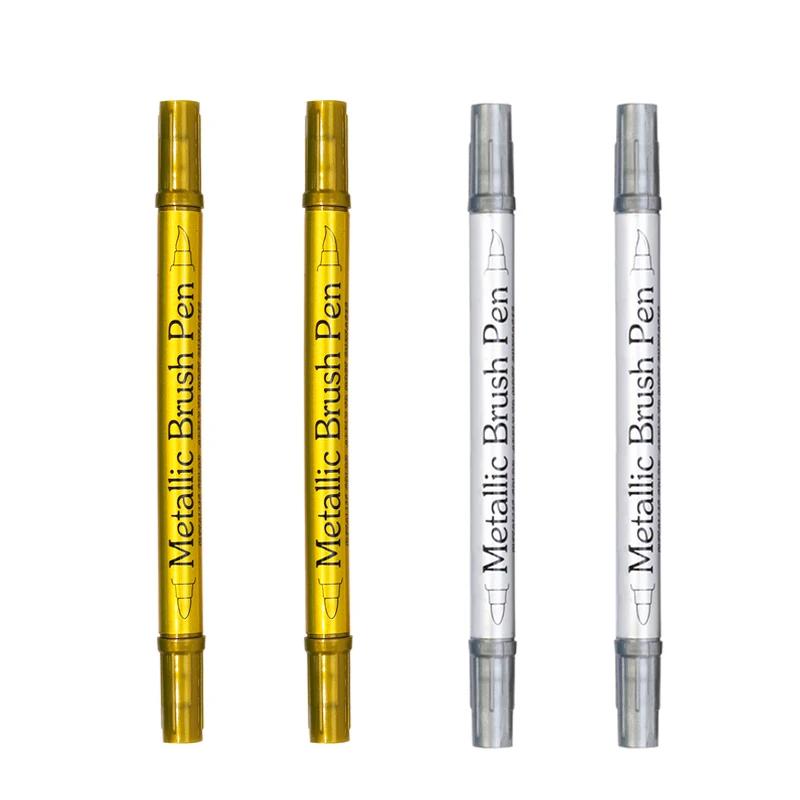 

Double Head Metallic Marker Pens Gold/Silverv Paint Marker Pen for Rock Painting, Mug, Ceramic, DIY Painting Supplies