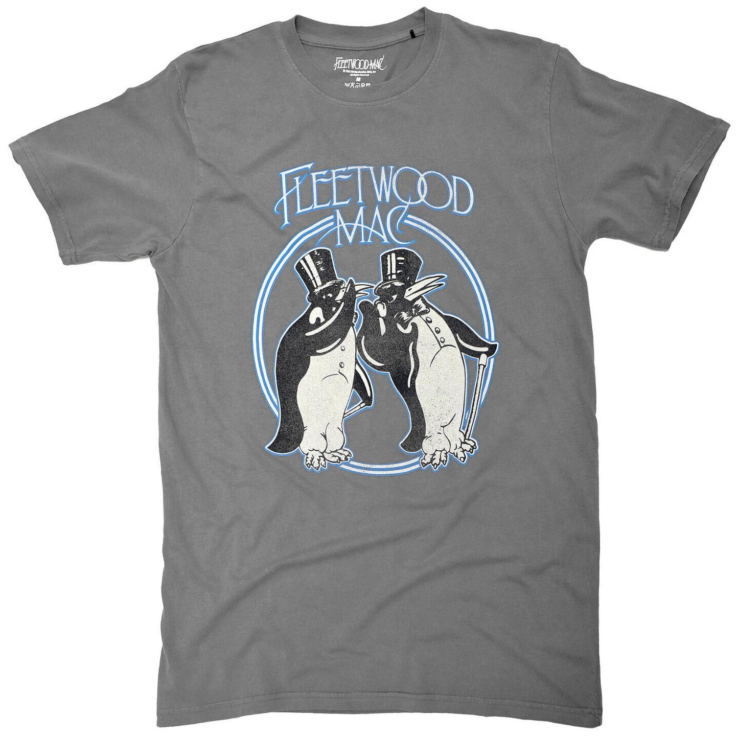 

Fleetwood Mac Penguins T Shirt Vintage Style Pigment Wash New Official S To XXL S