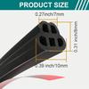 Universal Car Door Rubber Seal Strip Self Adhesive Automotive Door Soundproofing Weather Stripping Double Layer 5-Hole Auto Weatherstrip Fit Truck