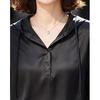 Haoyi Women's Mulberry Silk Hooded Cardigan Shirt