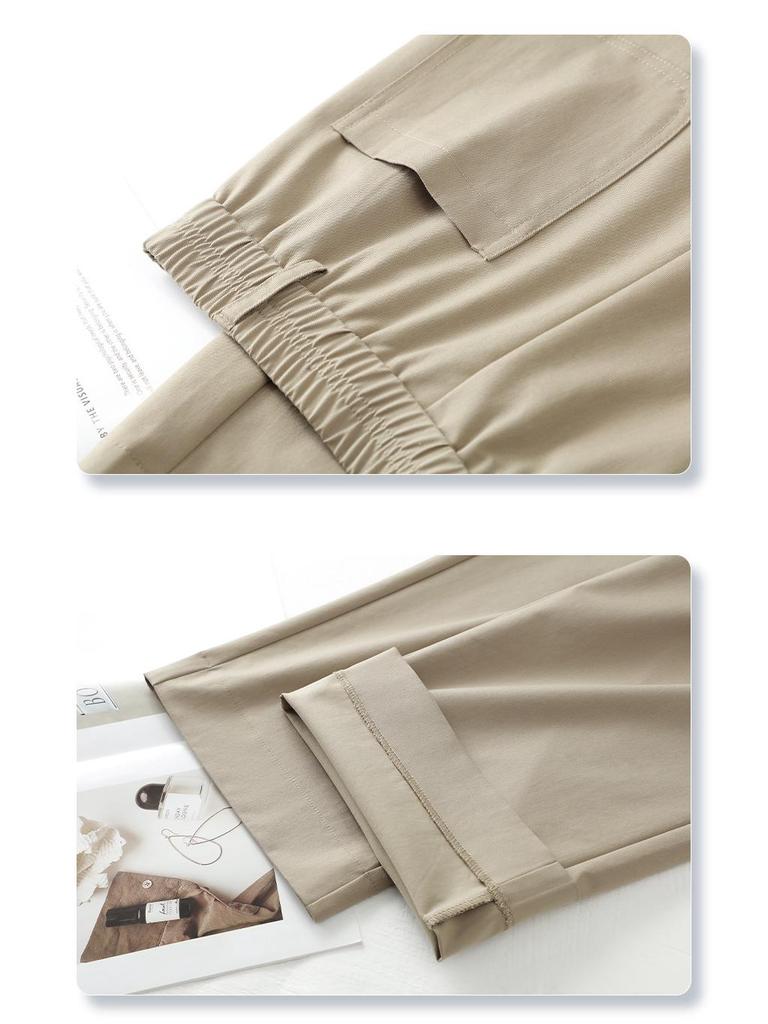 Women's Yellow Retro Narrow Straight-Leg Draping Pants - Spring/Autumn 2025 Collection