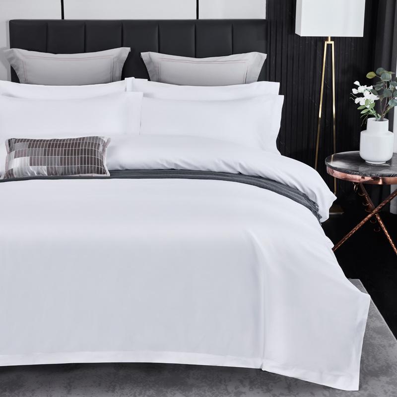 40 Count High-Quality Cotton Bedding Set: Includes Duvet Cover and Fitted Sheet - Luxurious White, Ideal for Hotels and Homestays.