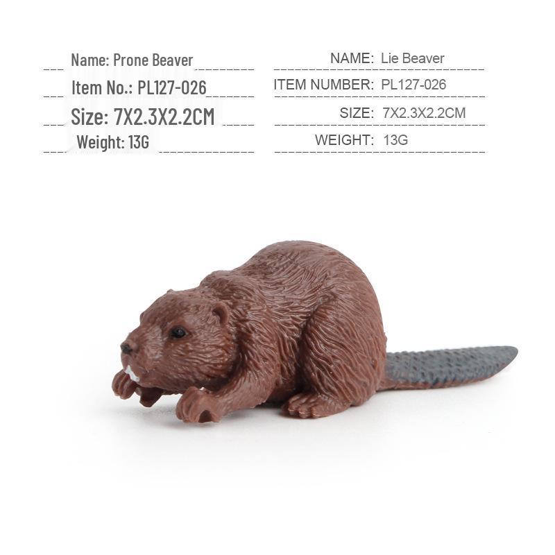 Mini Wild Animal Beaver Model - Educational Decorative Toy for Kids