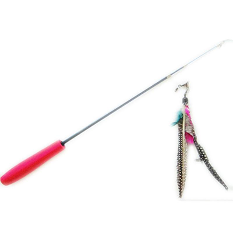 Bird Feather Wand Cat Toy Kitten Interactive Toy Teaser Wand Scalable Refills